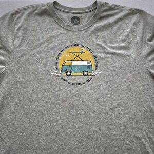 Life is Good VW Bus Ironing Boards are Surf Boards Funny T-Shirt Mens XXL Gray